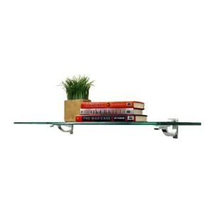 10" X 21" Monarch Floating Glass Shelves - 2 Brackets Included with Each Shelf