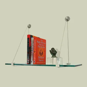 12" X 21" Crane Floating Glass Shelves - 2 Brackets Included with Each Shelf
