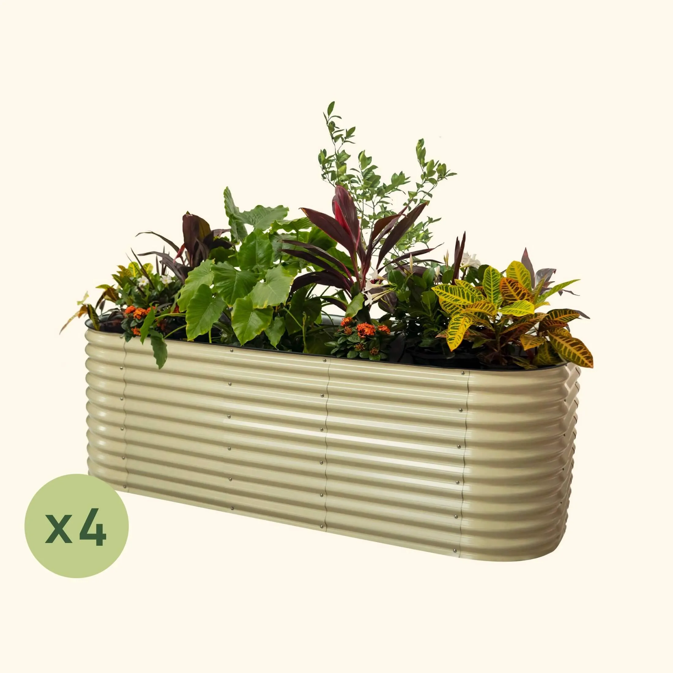 4-Pack 32" Extra Tall 10 In 1 Jumbo Modular Metal Raised Garden Bed Kit
