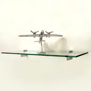 6" X 27" Raven Floating Glass Shelves - 2 Brackets Included with Each Shelf