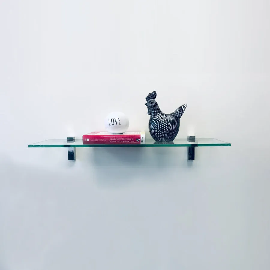 6" X 36" Flamingo Floating Glass Shelves - 2 Brackets Included with Each Shelf