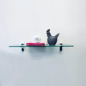 6" X 36" Flamingo Floating Glass Shelves - 2 Brackets Included with Each Shelf