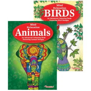 A4 Animals & Birds Adult Colouring Book - Assorted Intricate Designs Relaxing Art Therapy High Quality Paper Tranquil
