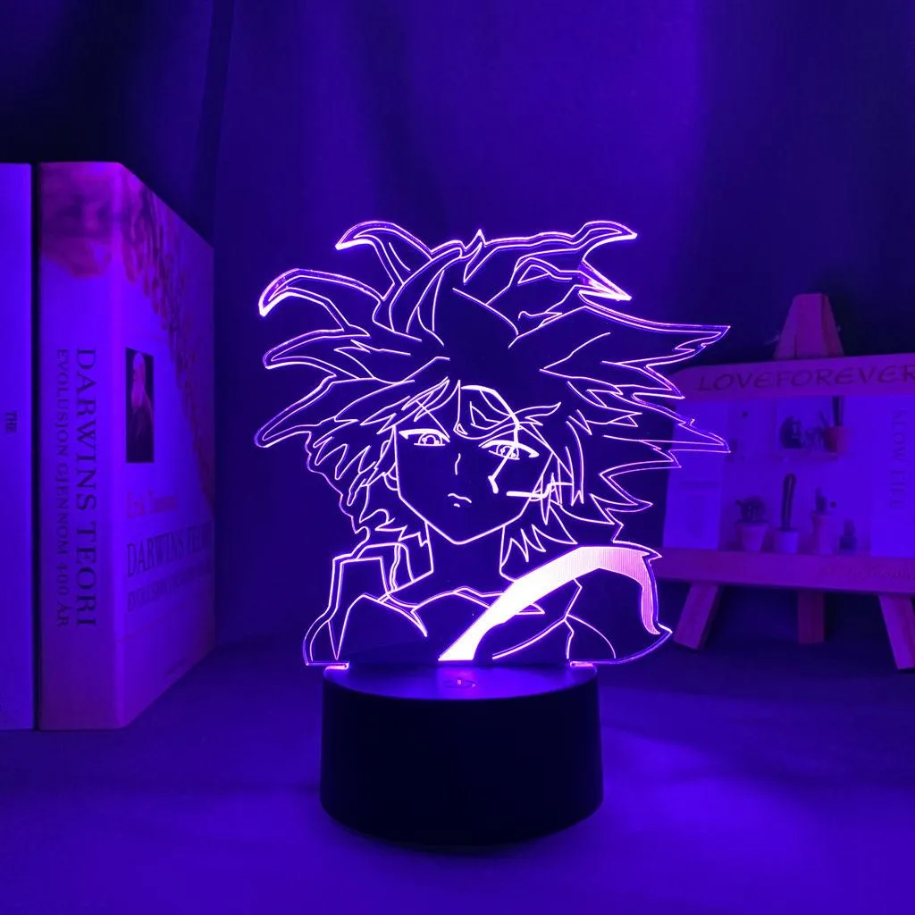 Anime Hunter Hunter Killua Nightlight 3D LED Touch Remote Bedside Lamp Bedroom Decor Birthday Gift