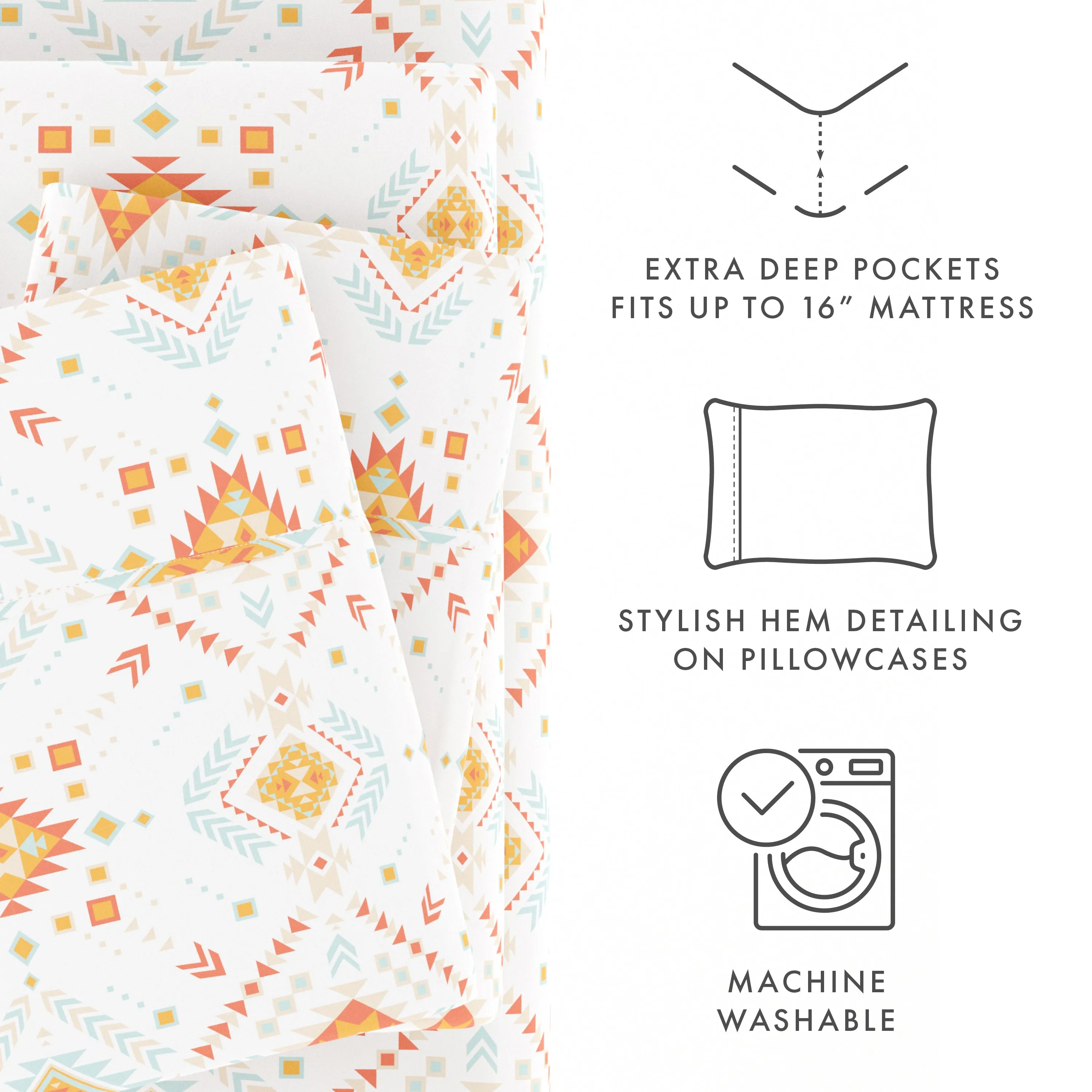 Aztec Dreams Pattern 4-Piece Sheet Set