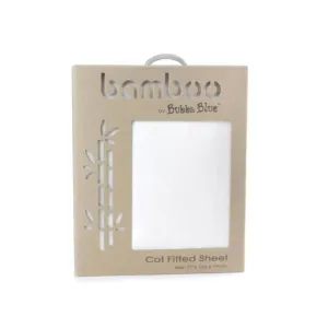 Bamboo cot fitted sheet white