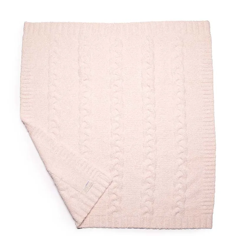 BAREFOOT DREAMS | CozyChic Heathered Cable Baby Blanket