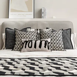 Black And White Pattern Bed Cushion Set
