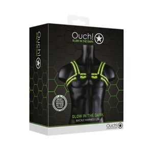 Bonded Leather Buckle Harness - Large/xlarge -  Glow in the Dark