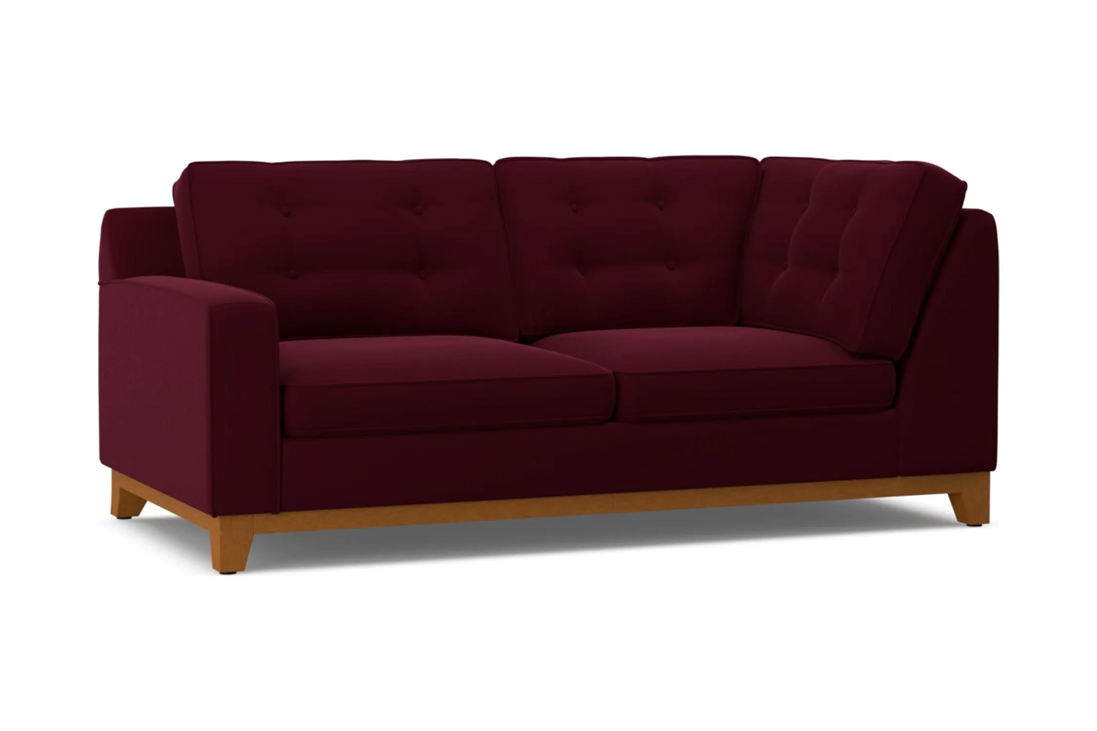 Brentwood Left Arm Corner Apt Size Sofa :: Leg Finish: Pecan / Configuration: LAF - Chaise on the Left
