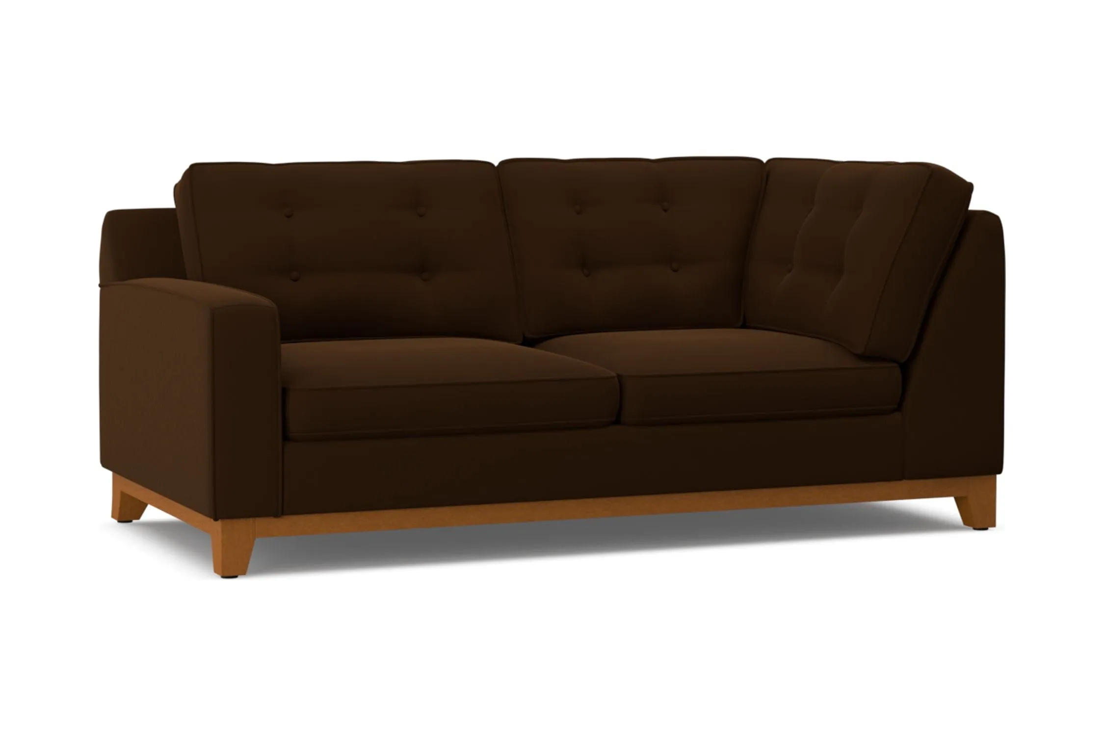Brentwood Left Arm Corner Apt Size Sofa :: Leg Finish: Pecan / Configuration: LAF - Chaise on the Left