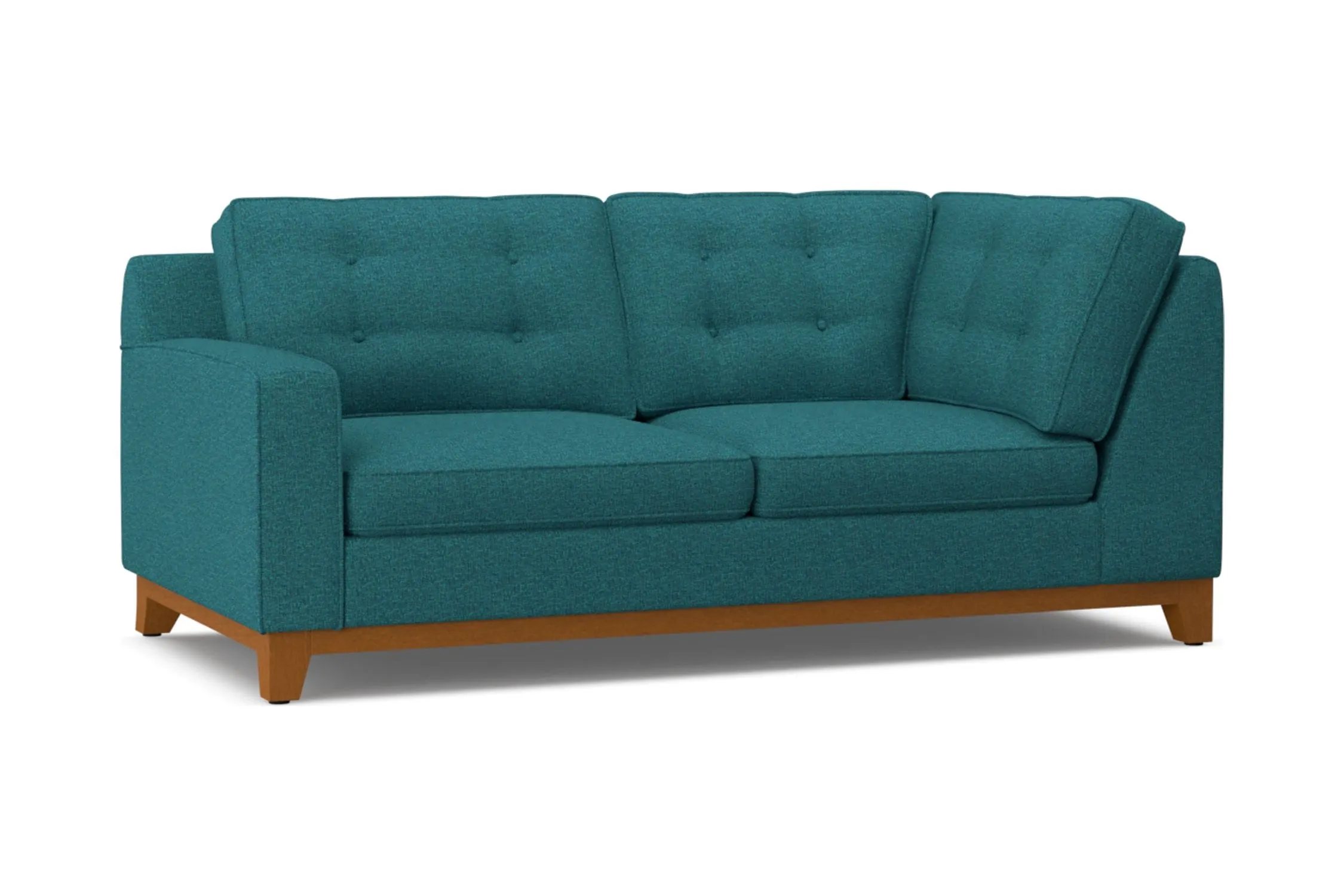 Brentwood Left Arm Corner Apt Size Sofa :: Leg Finish: Pecan / Configuration: LAF - Chaise on the Left