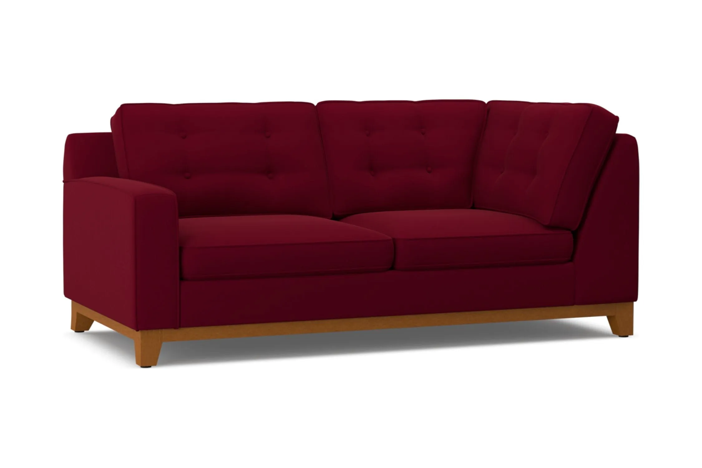 Brentwood Left Arm Corner Apt Size Sofa :: Leg Finish: Pecan / Configuration: LAF - Chaise on the Left