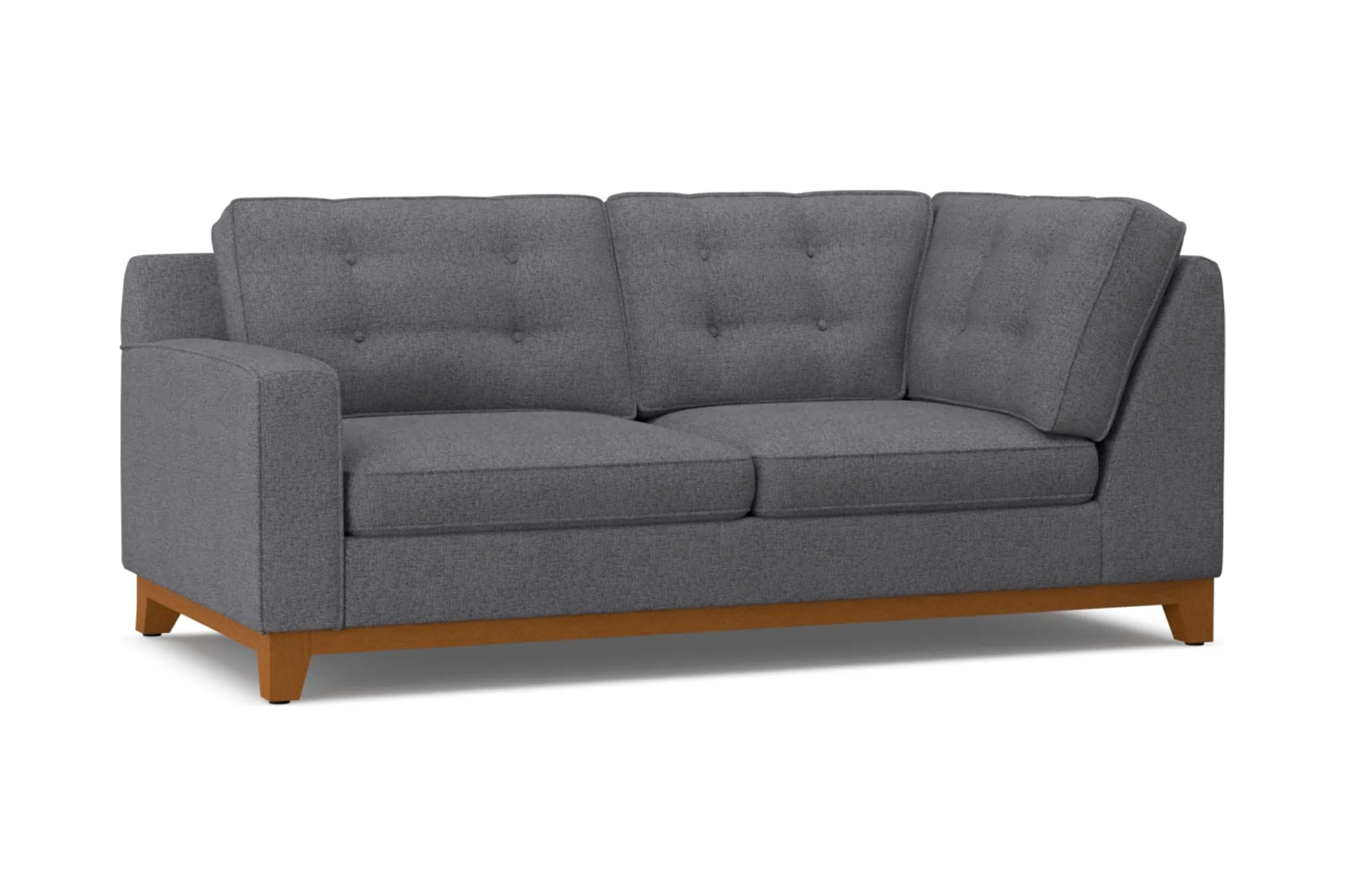Brentwood Left Arm Corner Apt Size Sofa :: Leg Finish: Pecan / Configuration: LAF - Chaise on the Left