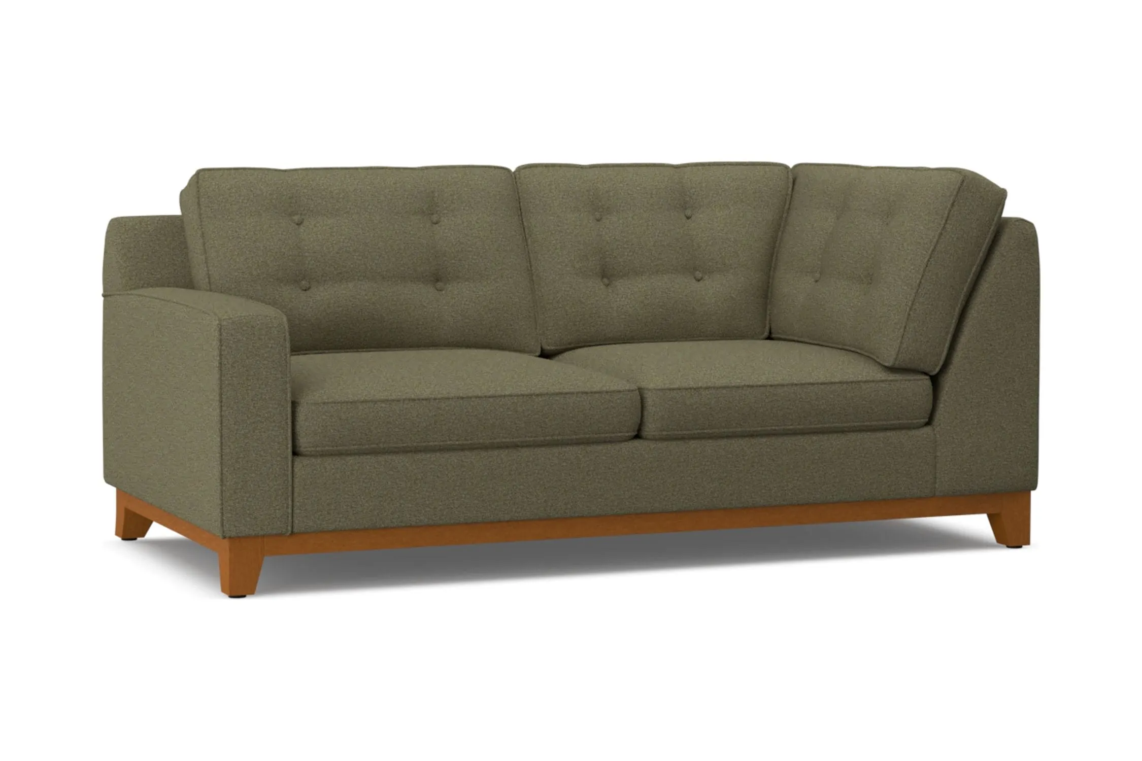 Brentwood Left Arm Corner Apt Size Sofa :: Leg Finish: Pecan / Configuration: LAF - Chaise on the Left