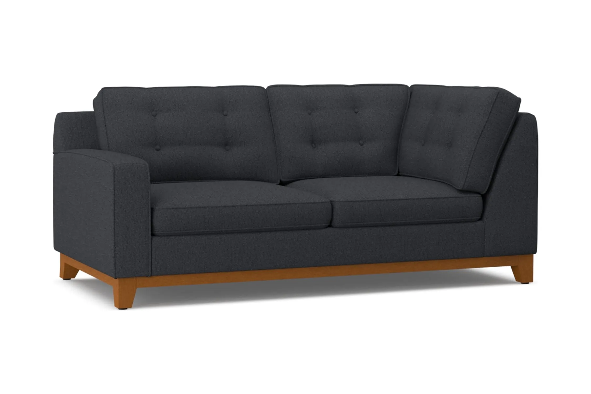 Brentwood Left Arm Corner Apt Size Sofa :: Leg Finish: Pecan / Configuration: LAF - Chaise on the Left