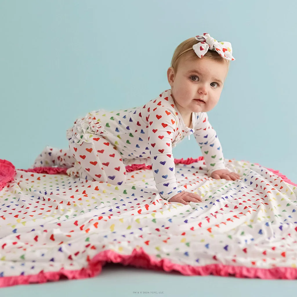 Care Bears™ Rainbow Hearts Minky Ruffled Luxette Patoo® Blanket