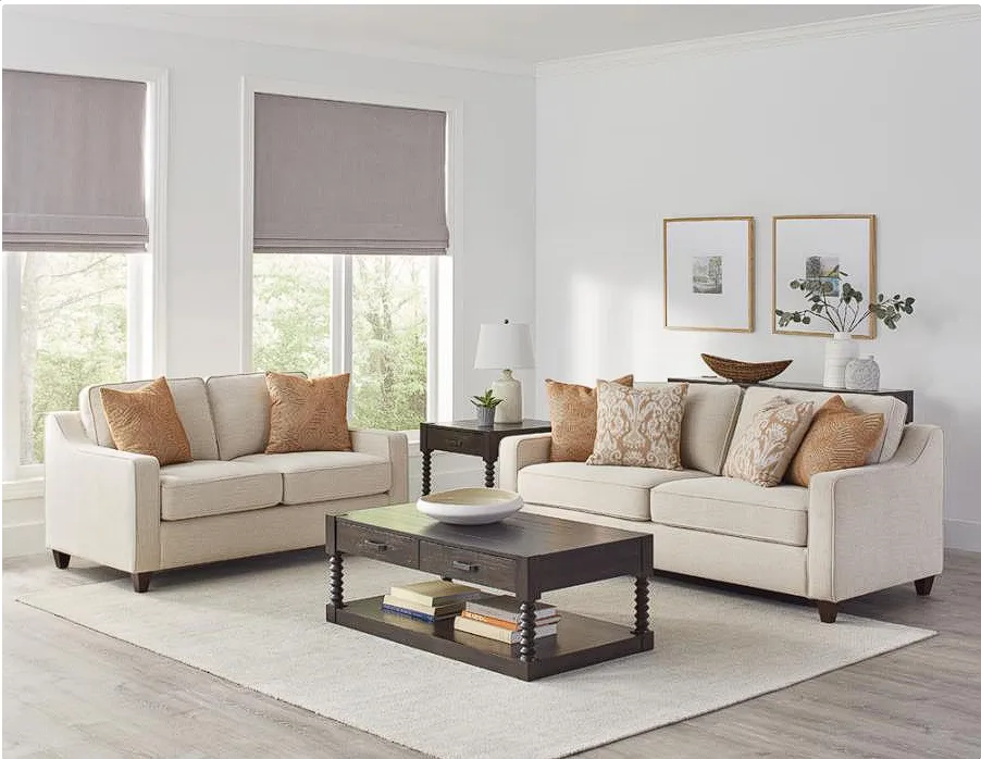 Christine Cushion Back Living Room Set Beige
