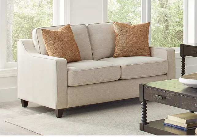 Christine Cushion Back Living Room Set Beige
