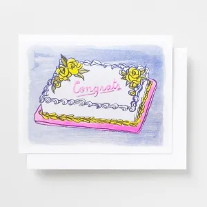 Congrats Cake - Risograph Card