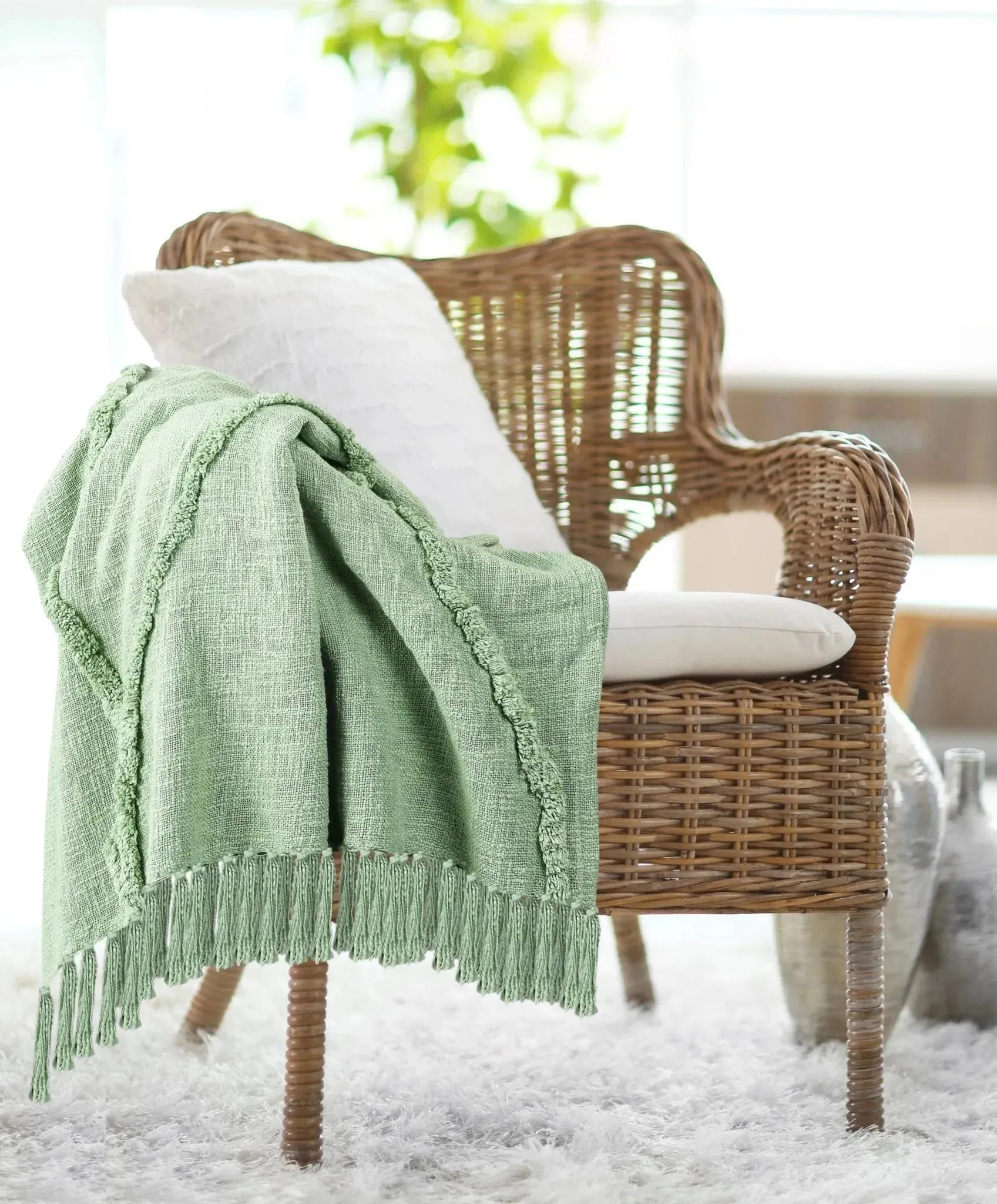 Diamond Lr80194 Light Green Throw Blanket