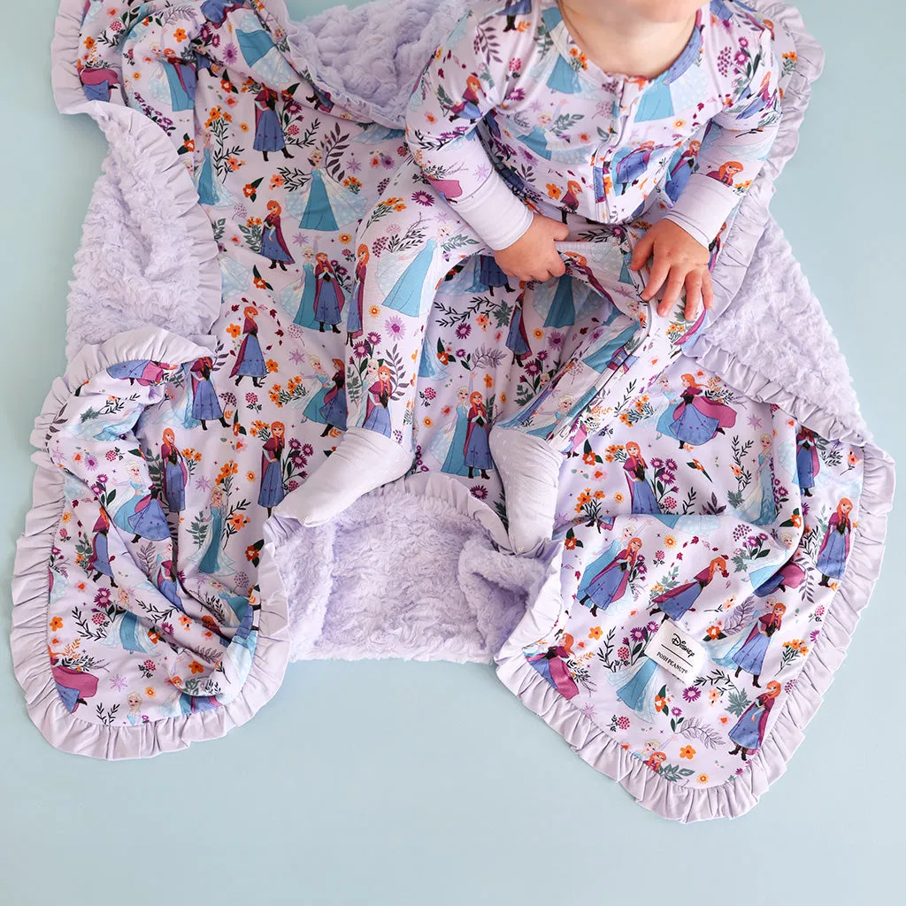 Disney Frozen Sisters Minky Ruffled Luxette Patoo® Blanket