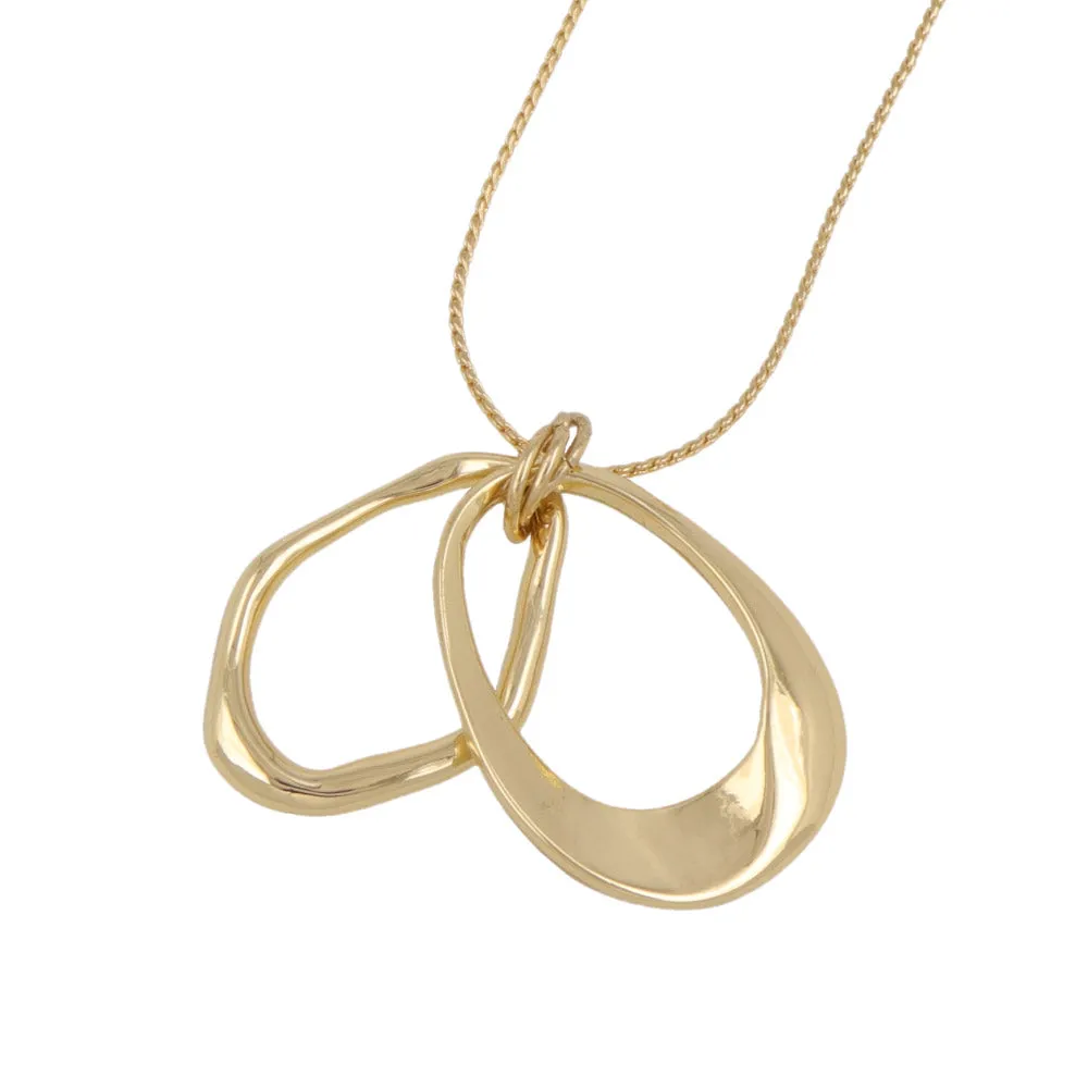 Double Open Oval Drop Necklace
