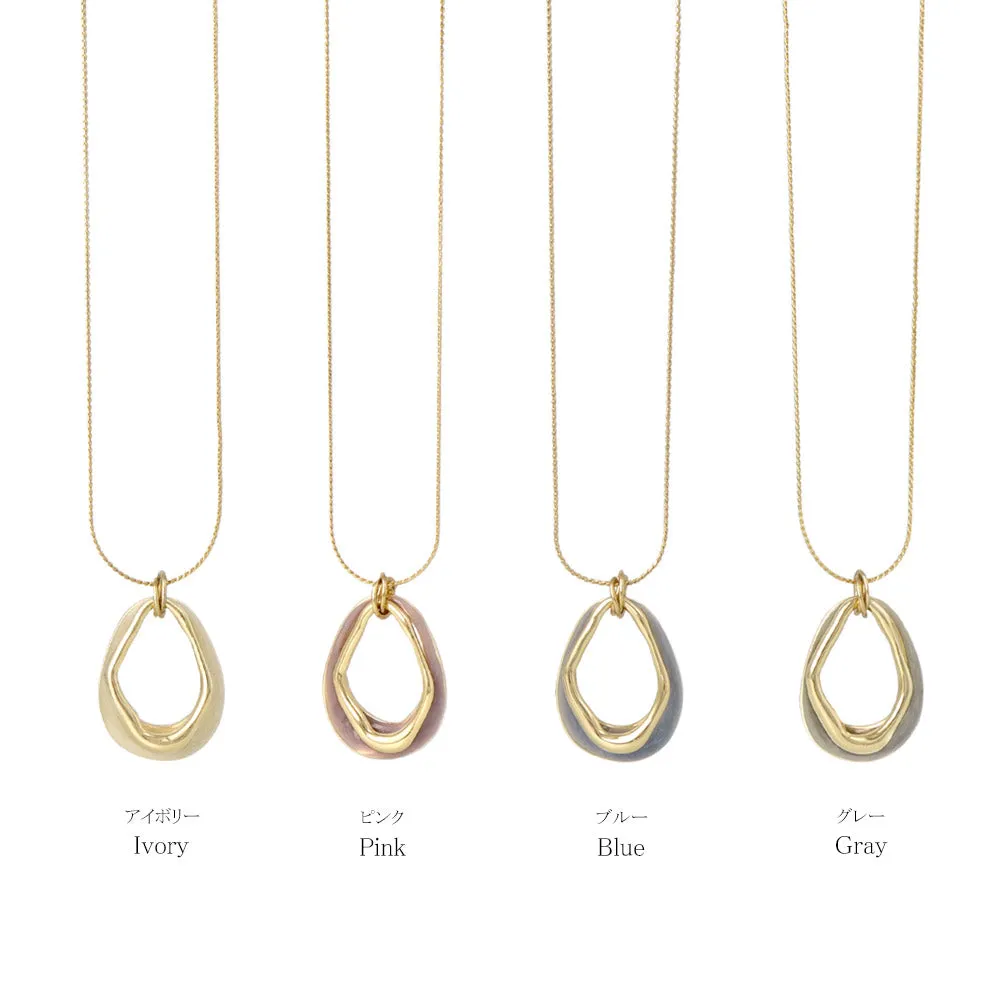 Double Open Oval Drop Necklace