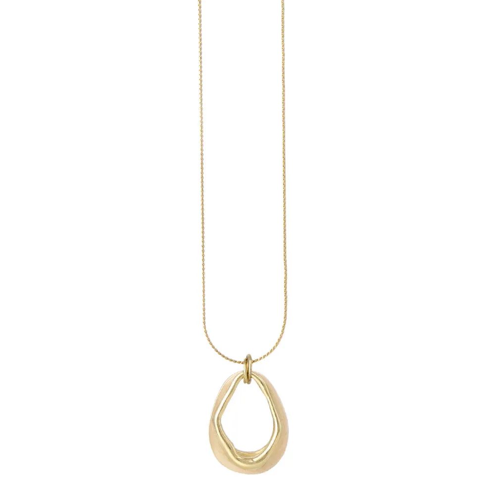 Double Open Oval Drop Necklace