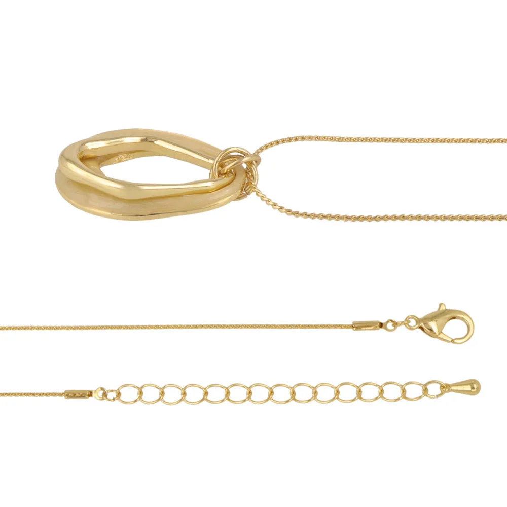 Double Open Oval Drop Necklace