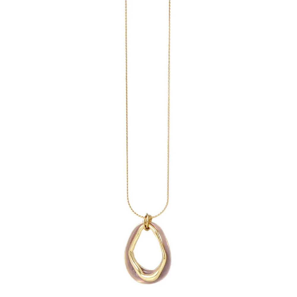 Double Open Oval Drop Necklace