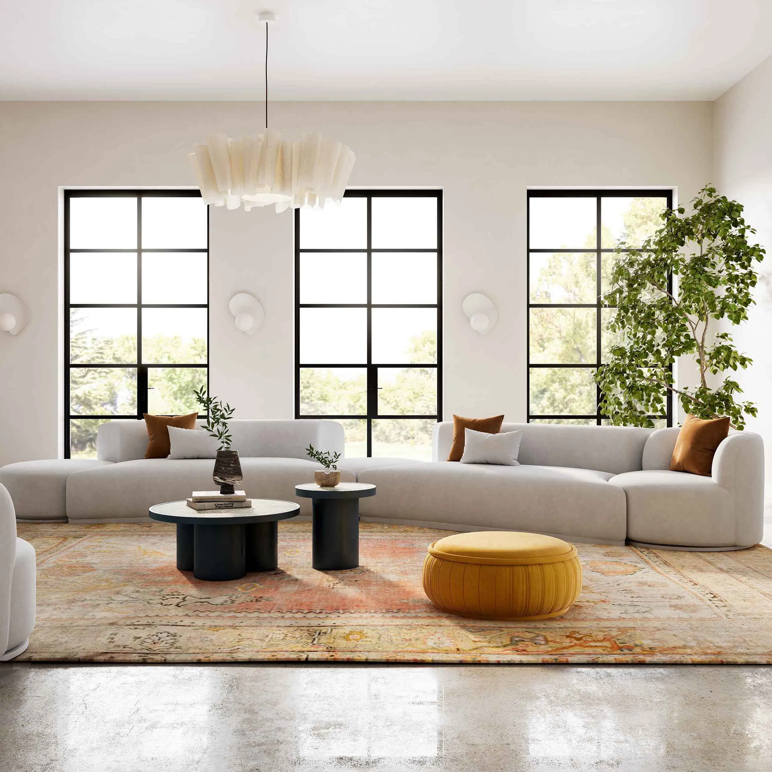 Fickle 5 Piece Modular Chaise Sectional, Grey