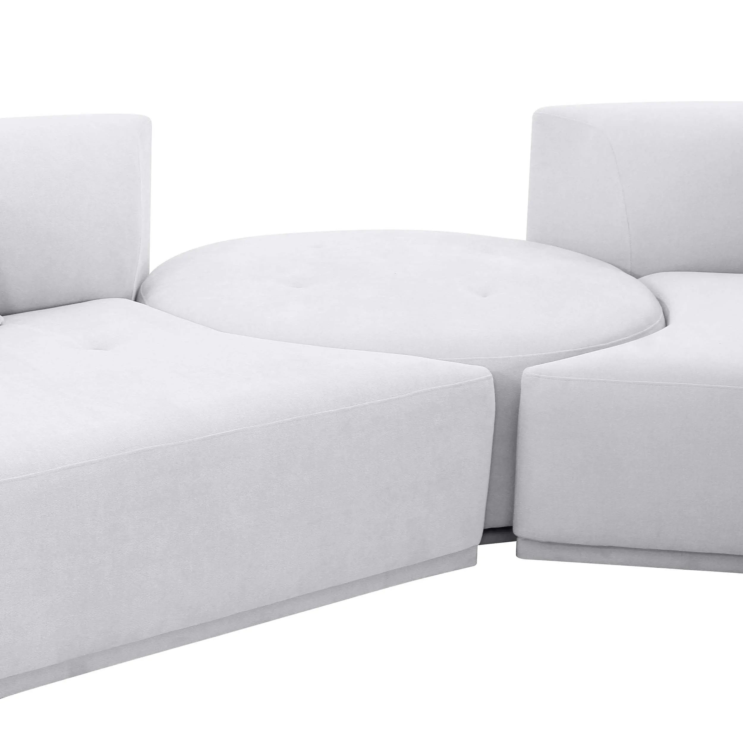 Fickle 5 Piece Modular Chaise Sectional, Grey
