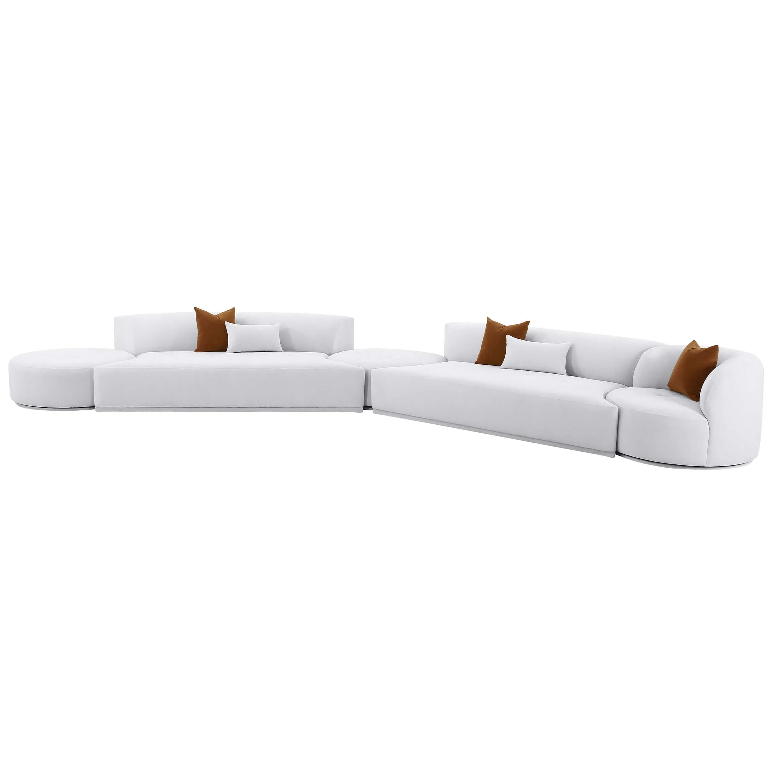 Fickle 5 Piece Modular Chaise Sectional, Grey