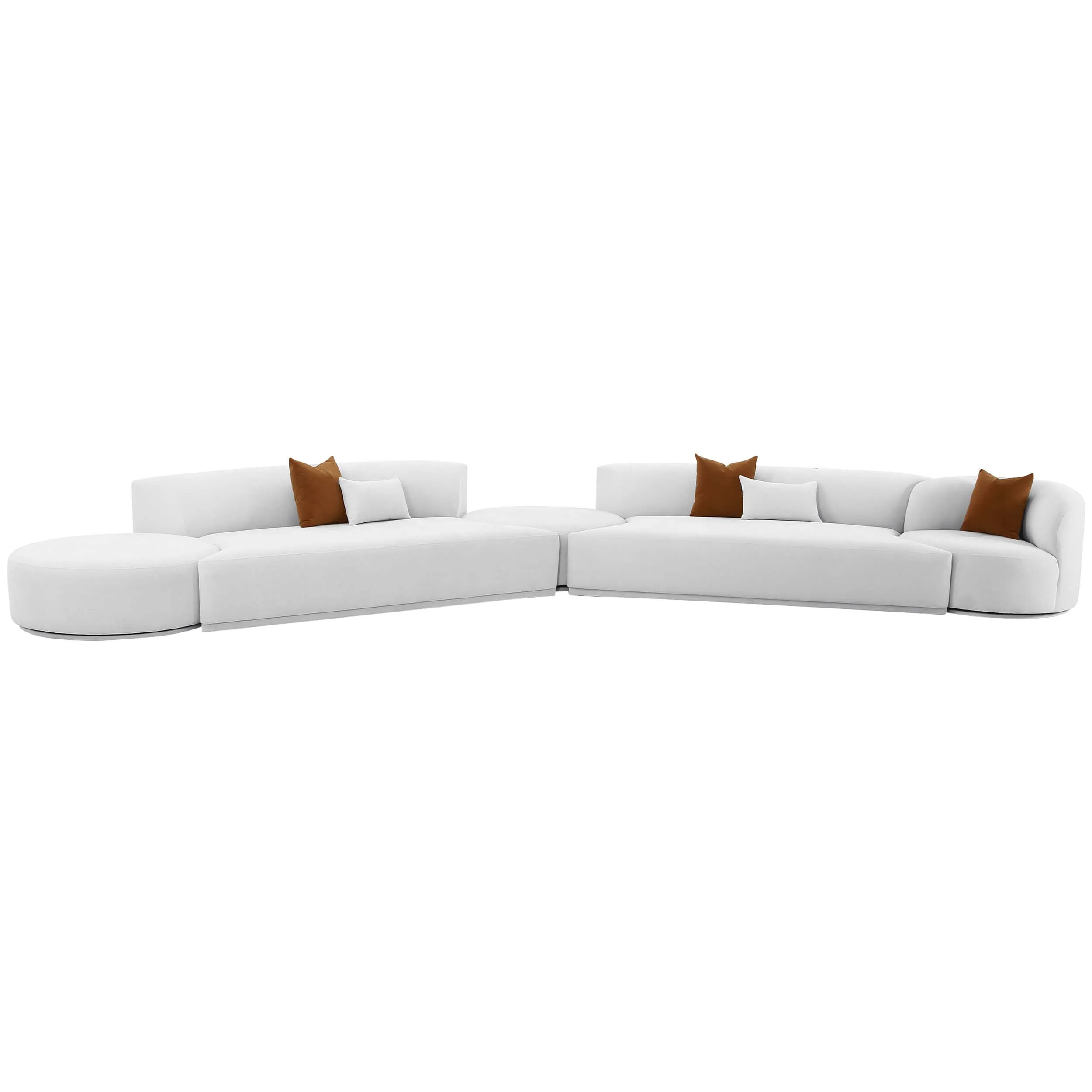 Fickle 5 Piece Modular Chaise Sectional, Grey
