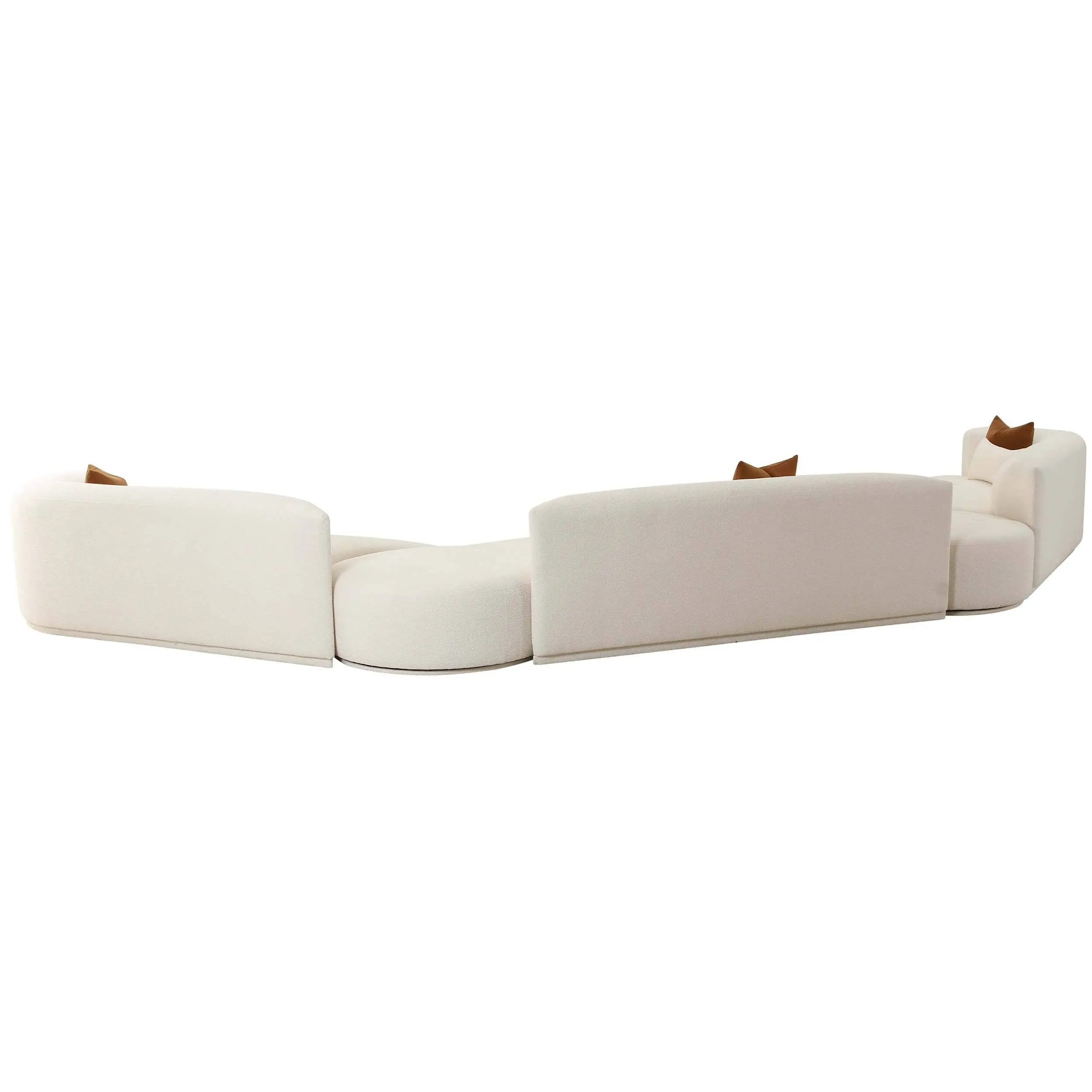 Fickle Boucle 5 Piece Modular Sectional, Cream