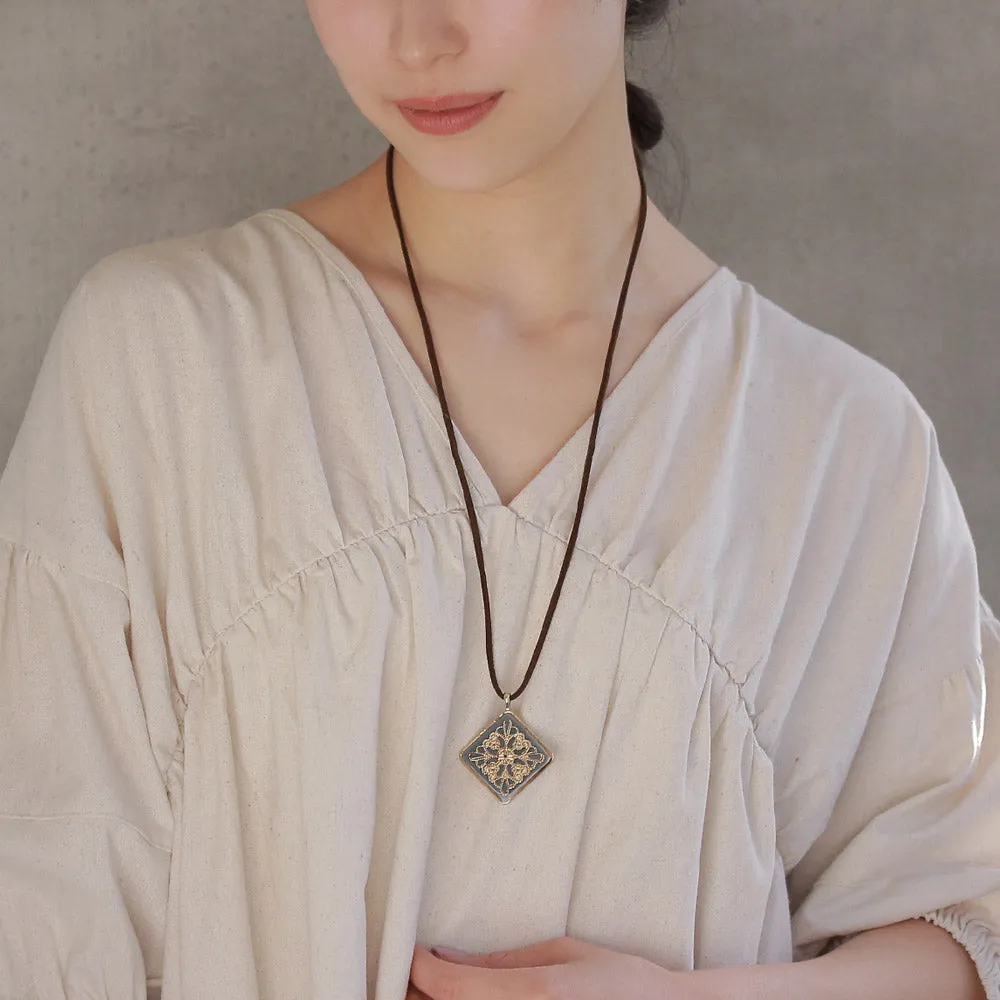 Filigree Square Cord Necklace