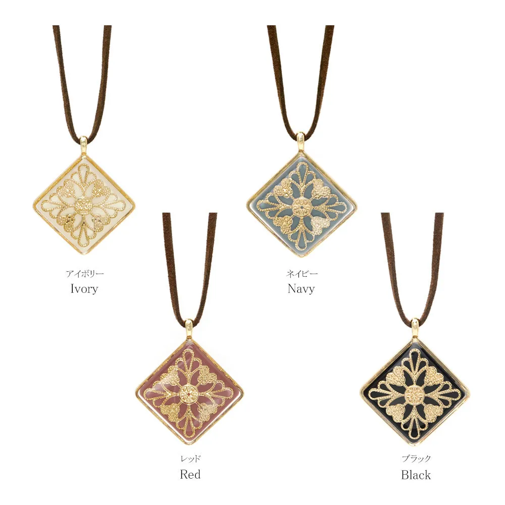 Filigree Square Cord Necklace