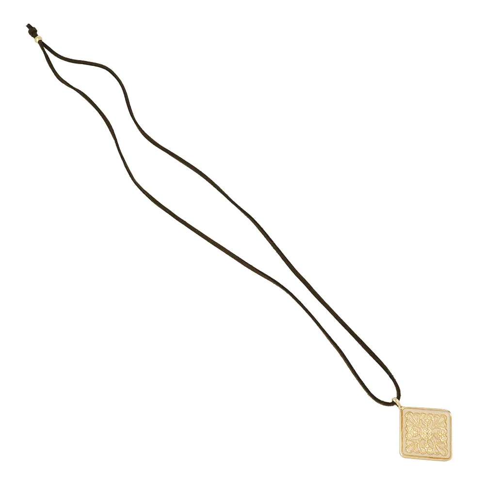 Filigree Square Cord Necklace