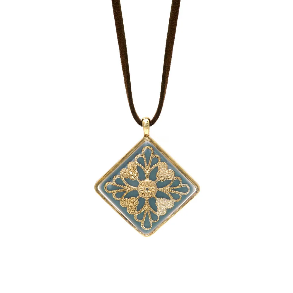 Filigree Square Cord Necklace