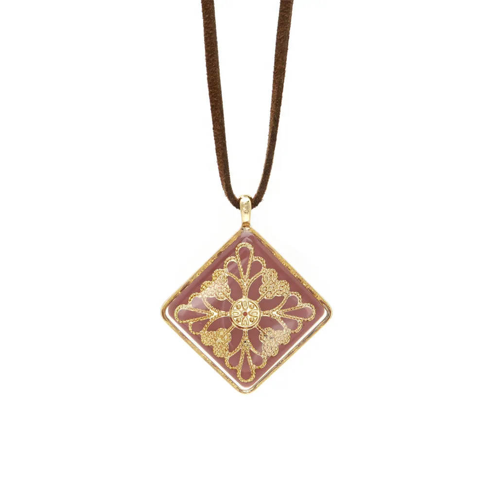 Filigree Square Cord Necklace