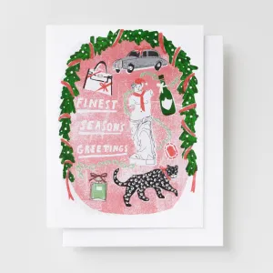 Finest Season's Greetings - Risograph Card