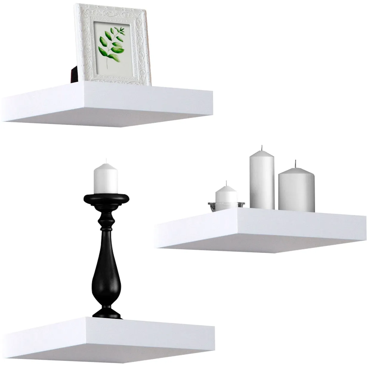 Floating Square Shelves (3 Pack)