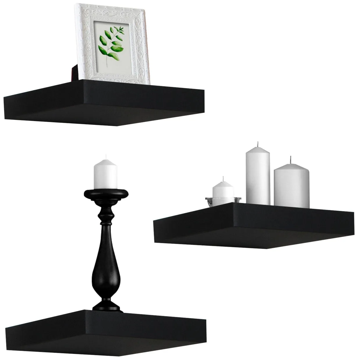 Floating Square Shelves (3 Pack)