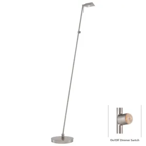George's Reading Room 1 Light LED Pharmacy Floor Lamp Brushed Nickel Finish and Steel Shade