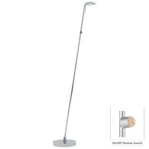 George's Reading Room 1 Light LED Pharmacy Floor Lamp Chrome Finish and Steel Shade