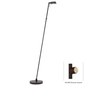 George's Reading Room 1 Light LED Pharmacy Floor Lamp Copper Bronze Patina Finish and Steel Shade