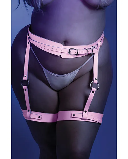 Glow Black Light Buckle Up Glow in the Dark Leg Harness - Pink