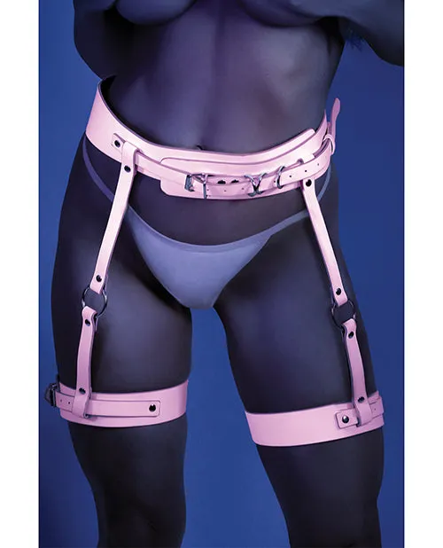 Glow Black Light Buckle Up Glow in the Dark Leg Harness - Pink