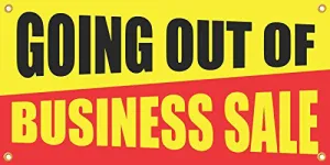 Going Out Of Business Sale 2ftx4ft Vinyl Retail Banner Sign